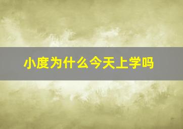 小度为什么今天上学吗