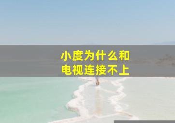 小度为什么和电视连接不上