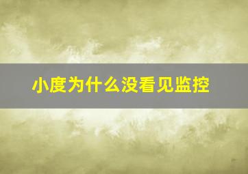 小度为什么没看见监控