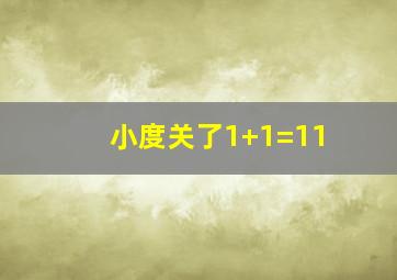 小度关了1+1=11