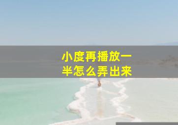 小度再播放一半怎么弄出来