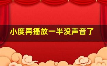 小度再播放一半没声音了