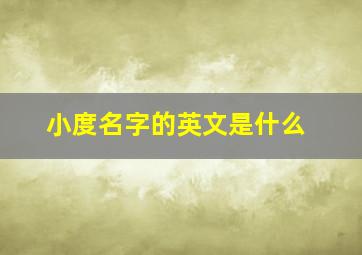 小度名字的英文是什么