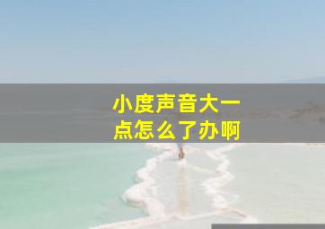 小度声音大一点怎么了办啊