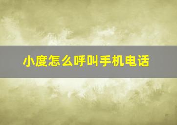 小度怎么呼叫手机电话