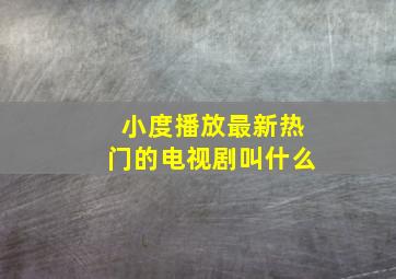 小度播放最新热门的电视剧叫什么