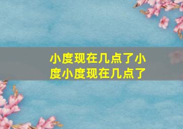 小度现在几点了小度小度现在几点了