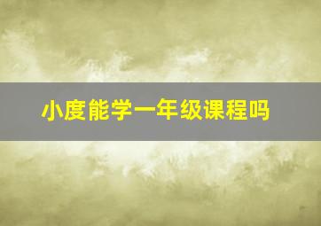 小度能学一年级课程吗