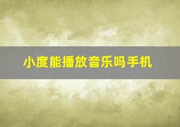 小度能播放音乐吗手机