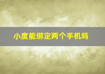 小度能绑定两个手机吗