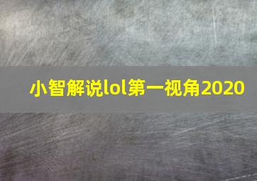 小智解说lol第一视角2020