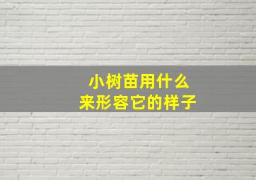 小树苗用什么来形容它的样子