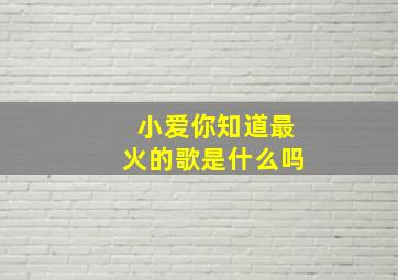 小爱你知道最火的歌是什么吗