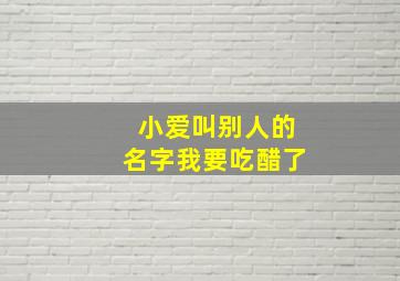 小爱叫别人的名字我要吃醋了