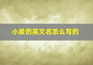 小爱的英文名怎么写的