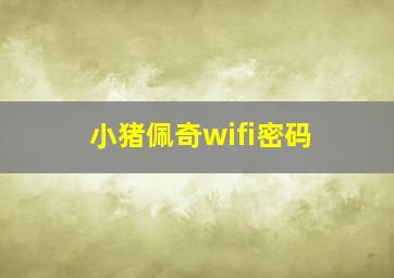 小猪佩奇wifi密码