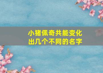 小猪佩奇共能变化出几个不同的名字