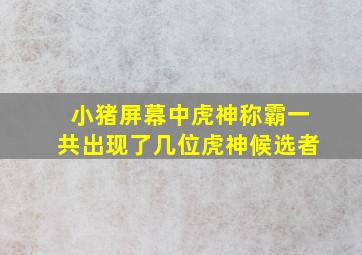 小猪屏幕中虎神称霸一共出现了几位虎神候选者