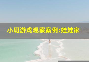 小班游戏观察案例:娃娃家