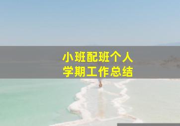 小班配班个人学期工作总结