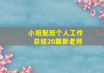 小班配班个人工作总结20篇新老师