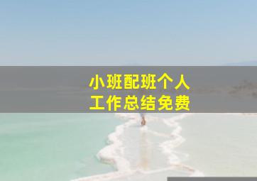 小班配班个人工作总结免费