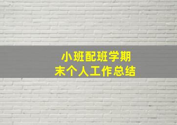 小班配班学期末个人工作总结