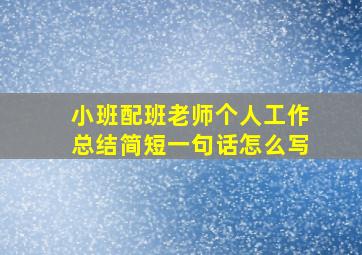 小班配班老师个人工作总结简短一句话怎么写