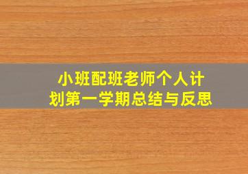 小班配班老师个人计划第一学期总结与反思