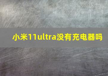 小米11ultra没有充电器吗