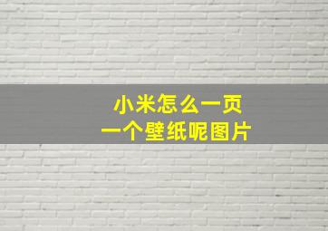 小米怎么一页一个壁纸呢图片