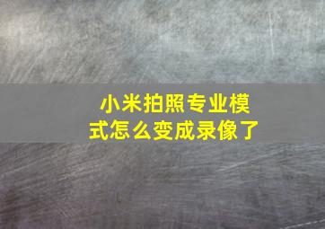 小米拍照专业模式怎么变成录像了