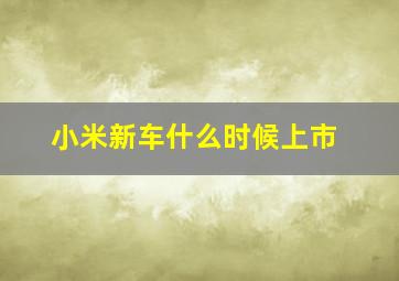 小米新车什么时候上市