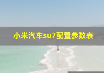 小米汽车su7配置参数表