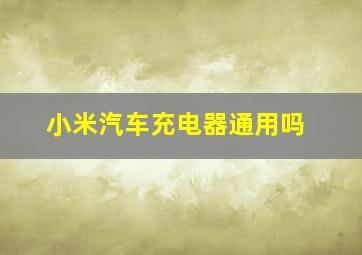 小米汽车充电器通用吗