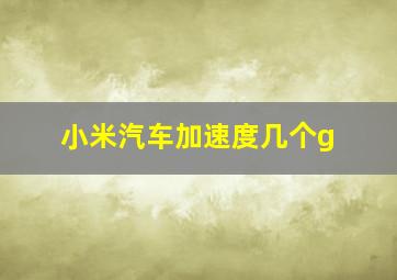 小米汽车加速度几个g