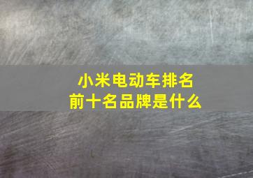 小米电动车排名前十名品牌是什么