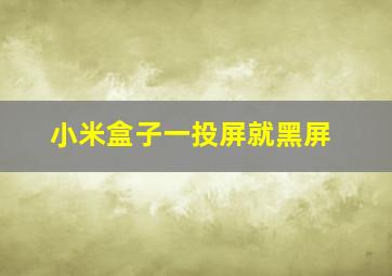 小米盒子一投屏就黑屏