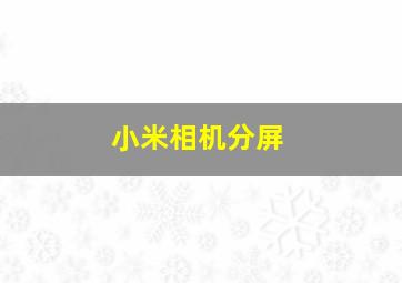 小米相机分屏