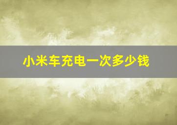 小米车充电一次多少钱