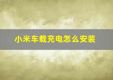 小米车载充电怎么安装