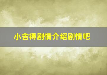 小舍得剧情介绍剧情吧