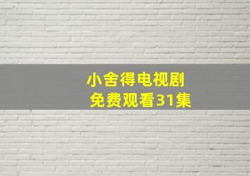 小舍得电视剧免费观看31集