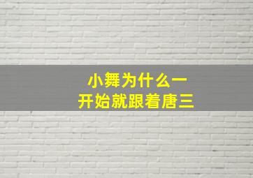 小舞为什么一开始就跟着唐三