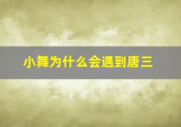 小舞为什么会遇到唐三