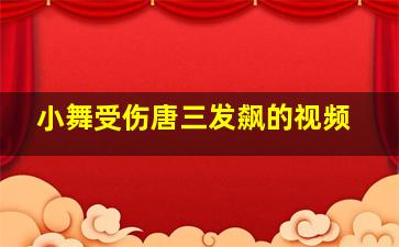 小舞受伤唐三发飙的视频