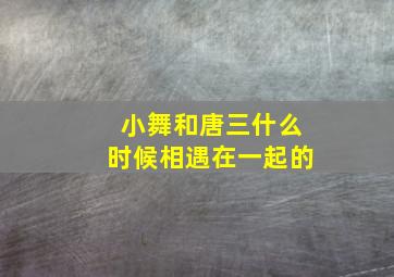 小舞和唐三什么时候相遇在一起的