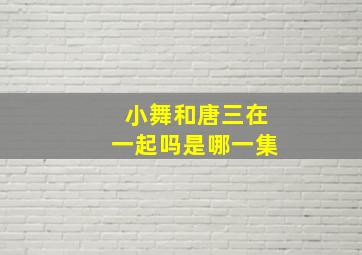 小舞和唐三在一起吗是哪一集