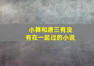 小舞和唐三有没有在一起过的小说