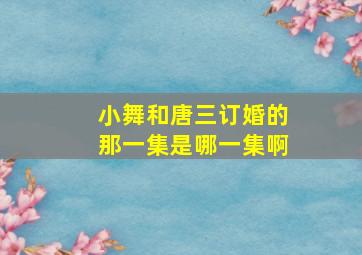 小舞和唐三订婚的那一集是哪一集啊